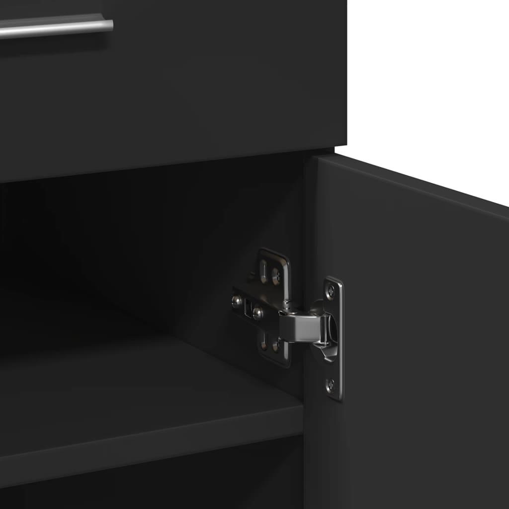Dulap, negru, 80x42,5x93 cm, lemn prelucrat