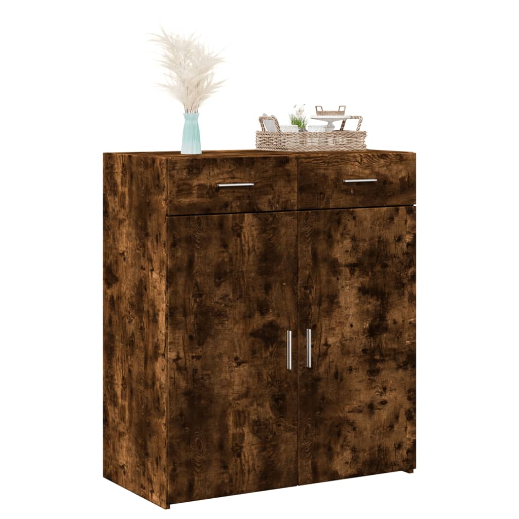 Dulap, stejar fumuriu, 80x42,5x93 cm, lemn prelucrat