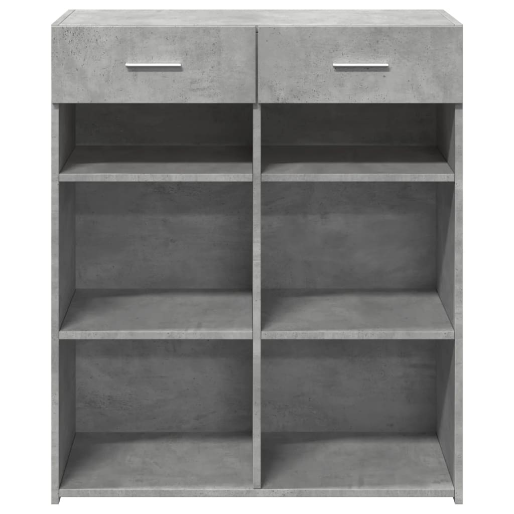 Dulap, gri beton, 80x42,5x93 cm, lemn prelucrat