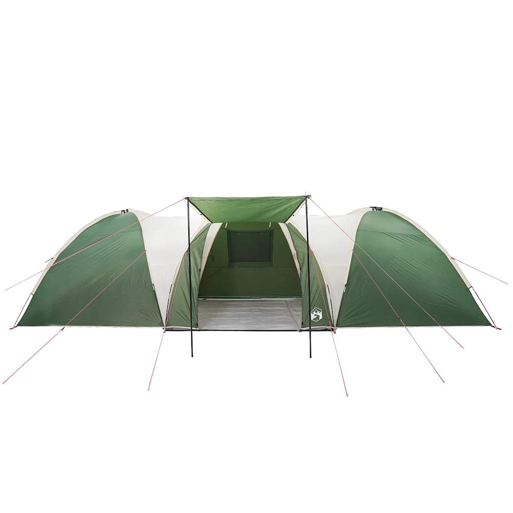 Cort de camping cupolă pentru 8 persoane, verde, impermeabil