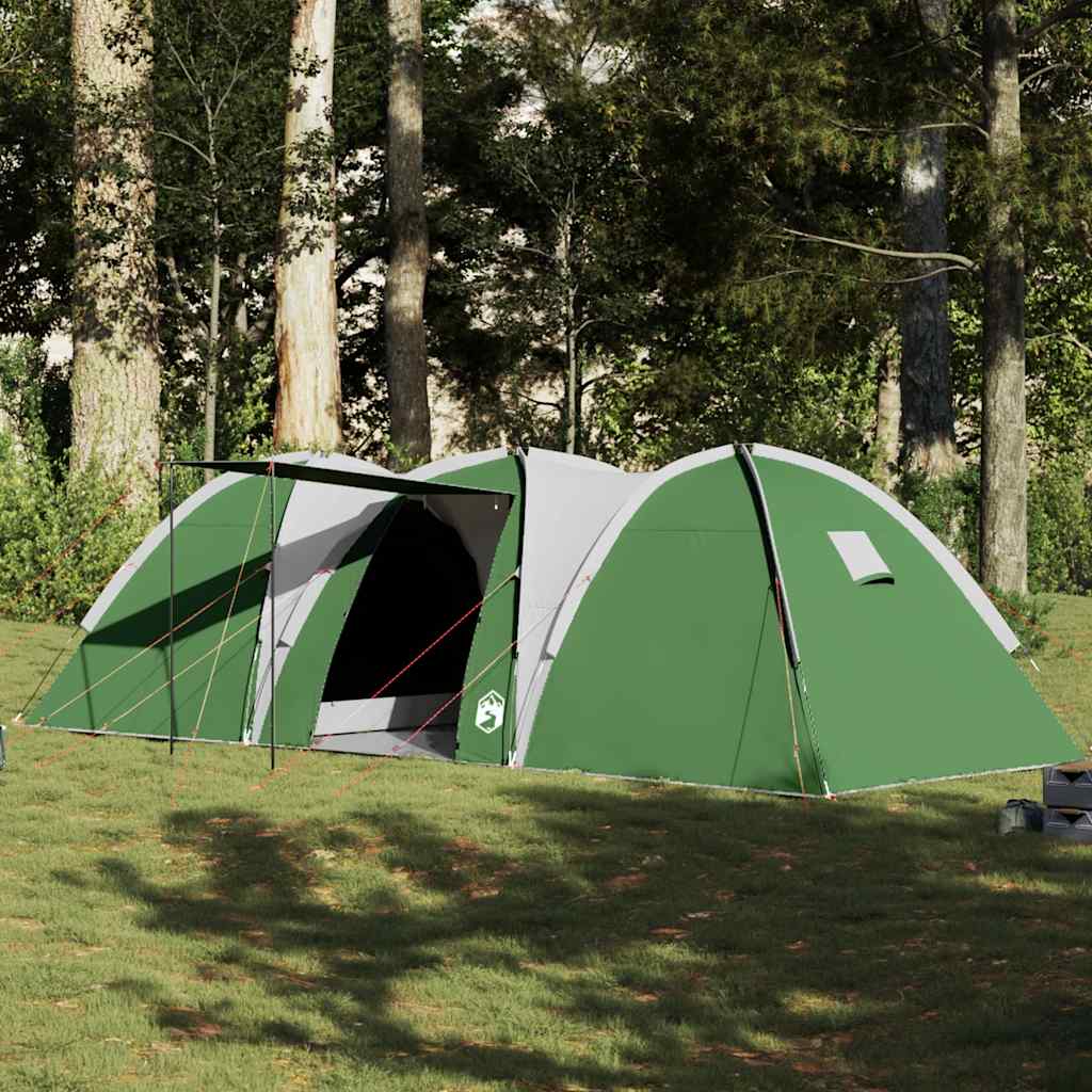 Cort de camping cupolă pentru 8 persoane, verde, impermeabil