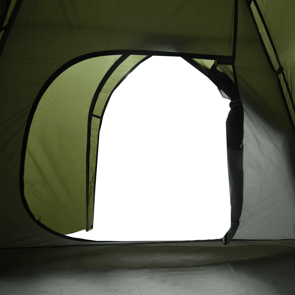 Cort camping cupolă 4 persoane verde măsliniu impermeabil