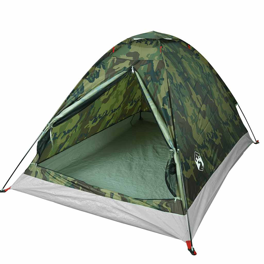 Cort de camping cupolă pentru 2 persoane, camuflaj, impermeabil