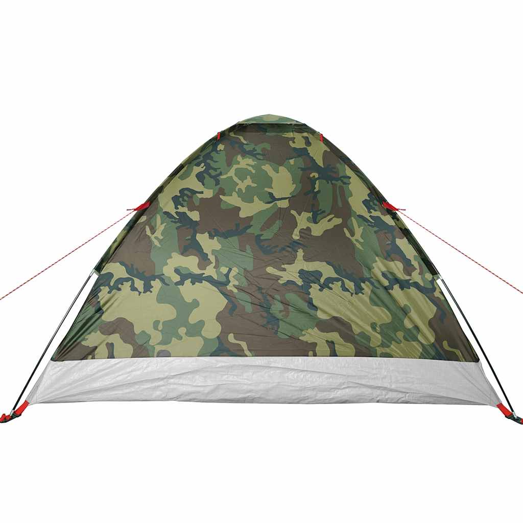 Cort de camping cupolă pentru 4 persoane, camuflaj, impermeabil