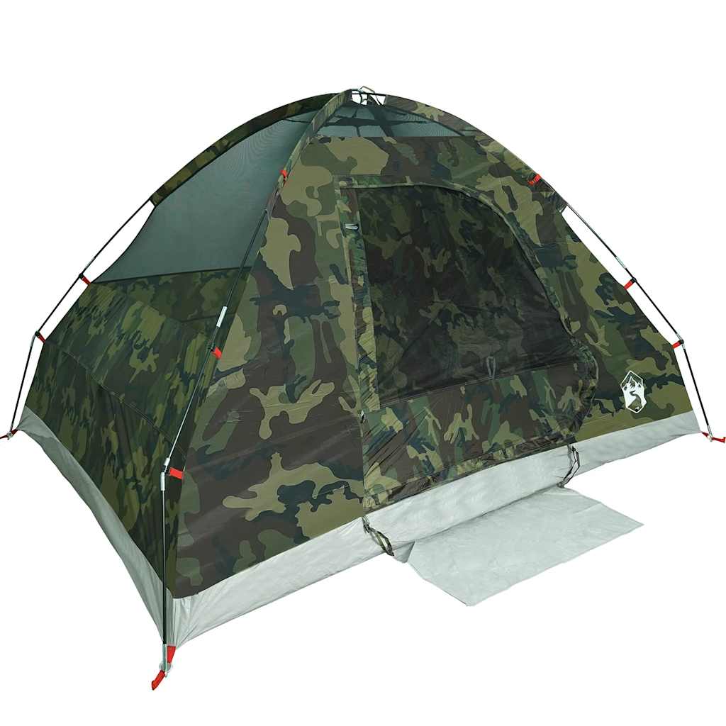 Cort de camping cupolă pentru 4 persoane, camuflaj, impermeabil