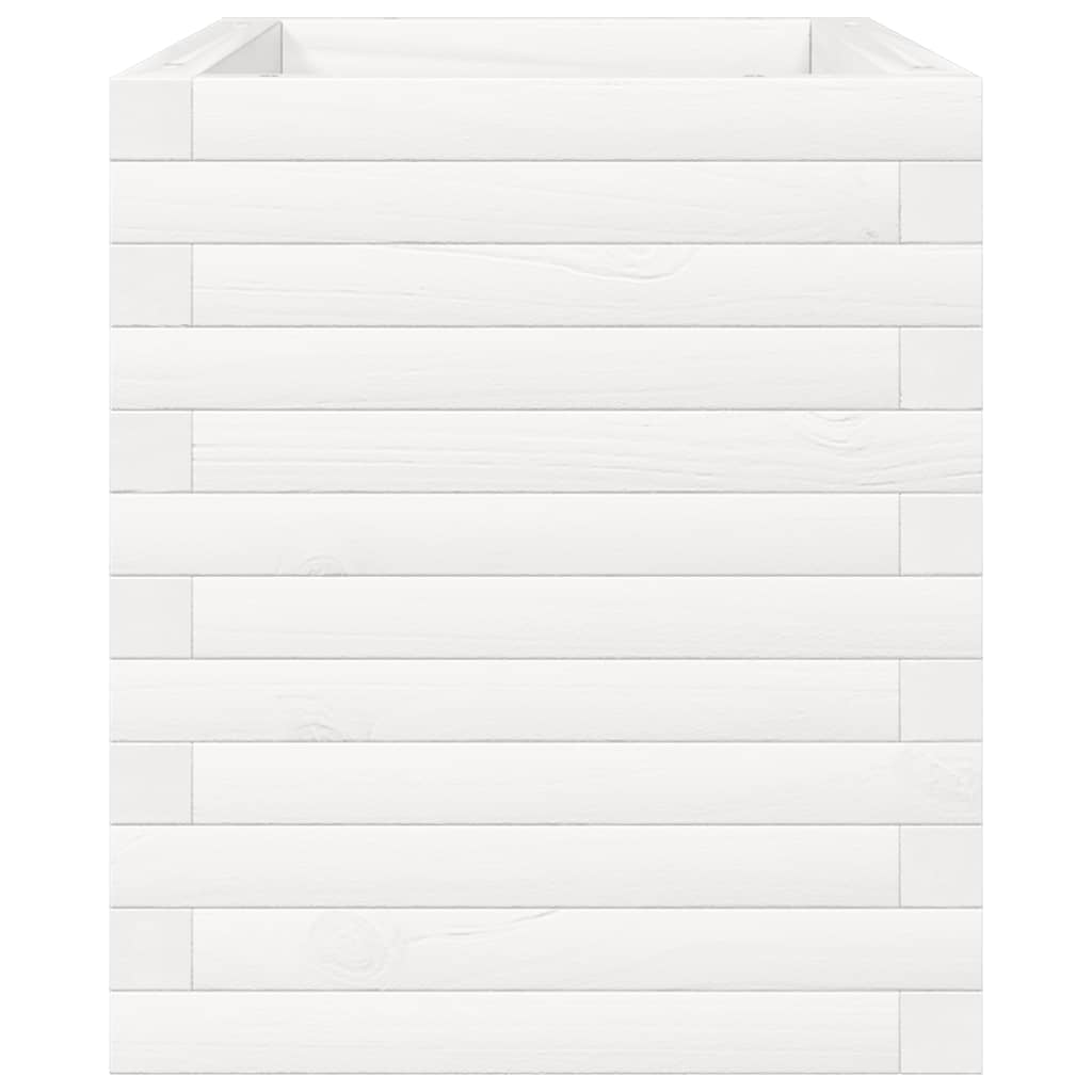 Jardinieră de grădină, alb, 70x40x45,5 cm, lemn masiv de pin