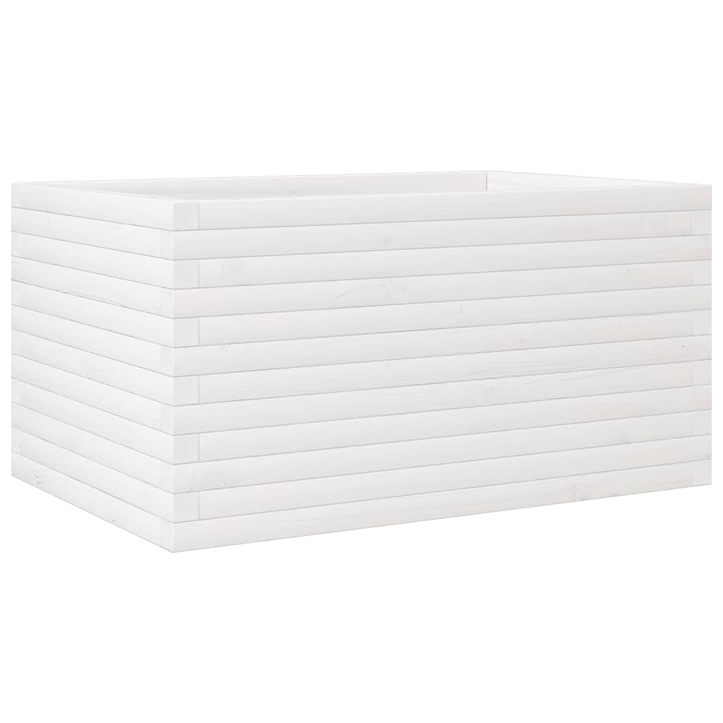 Jardinieră de grădină, alb, 90x60x45,5 cm, lemn masiv de pin