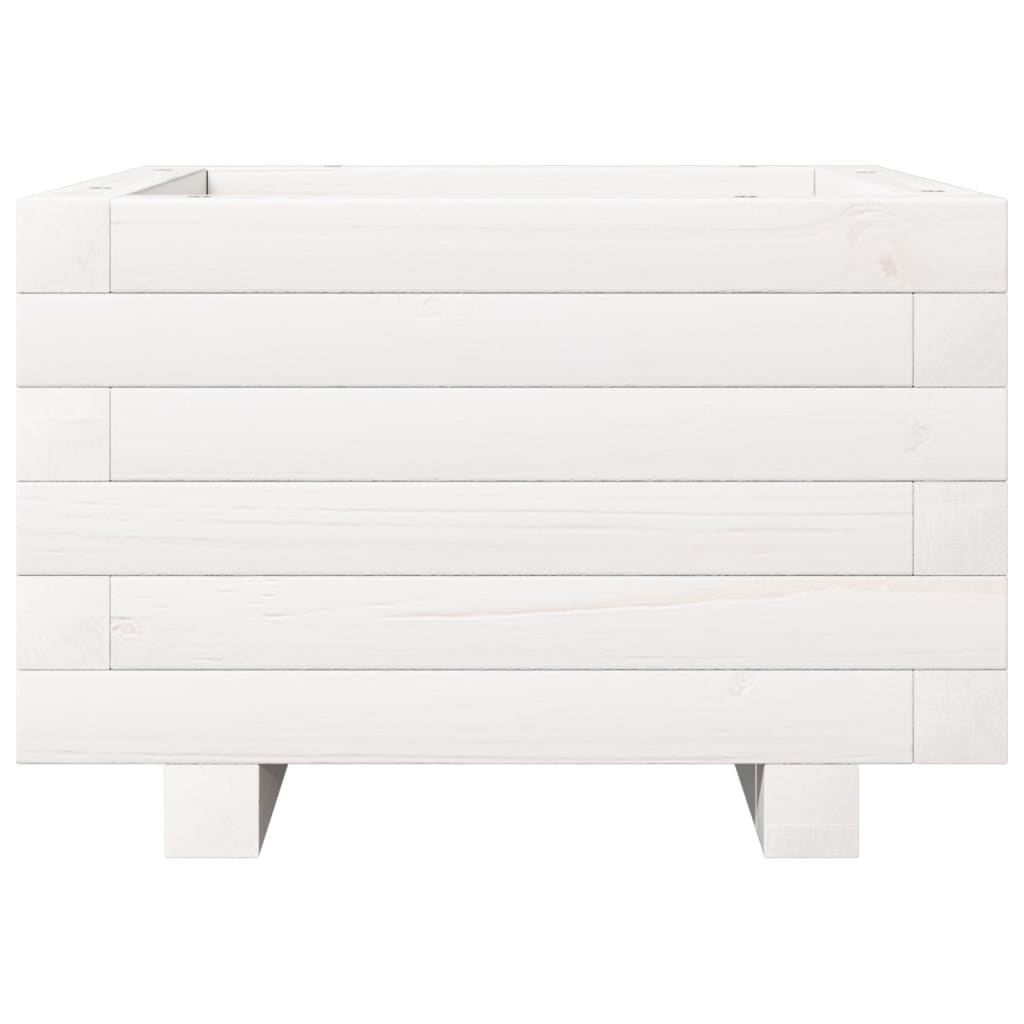 Jardinieră de grădină, alb, 40x40x26,5 cm, lemn masiv de pin