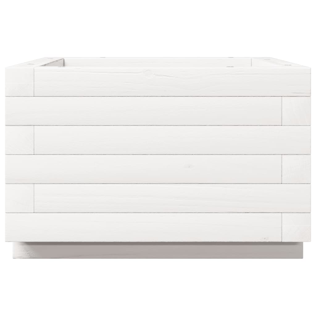 Jardinieră de grădină, alb, 40x40x26,5 cm, lemn masiv de pin