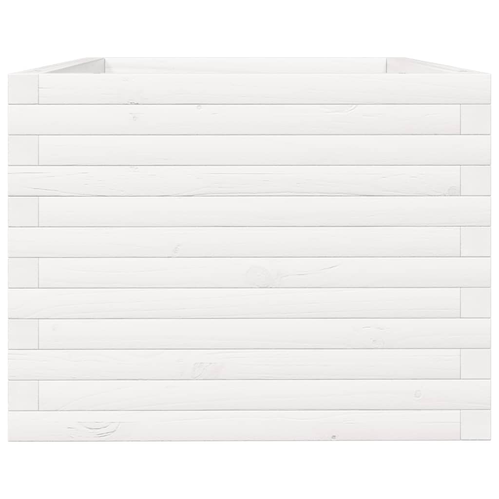 Jardinieră de grădină, alb, 90x60x49,5 cm, lemn masiv de pin