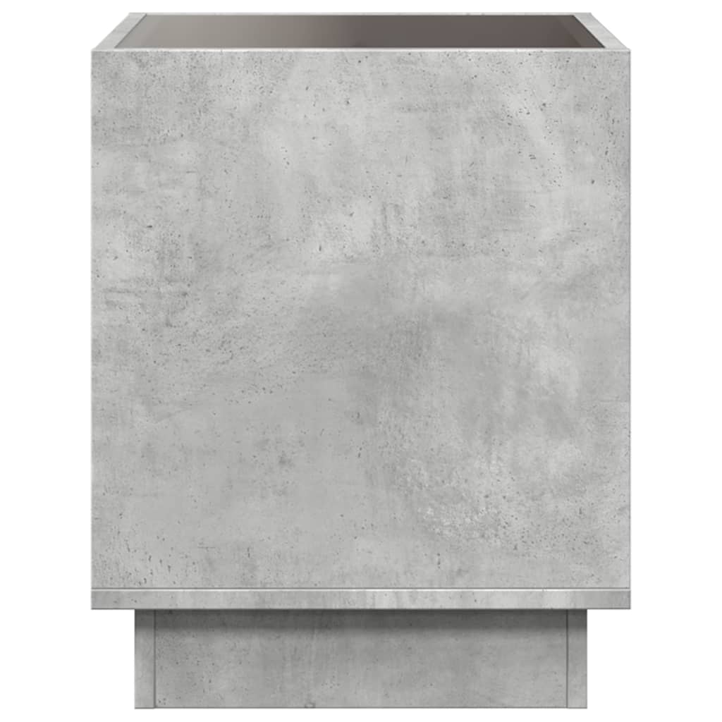 Măsuță de cafea cu LED infinity, gri beton, 40x40x50 cm