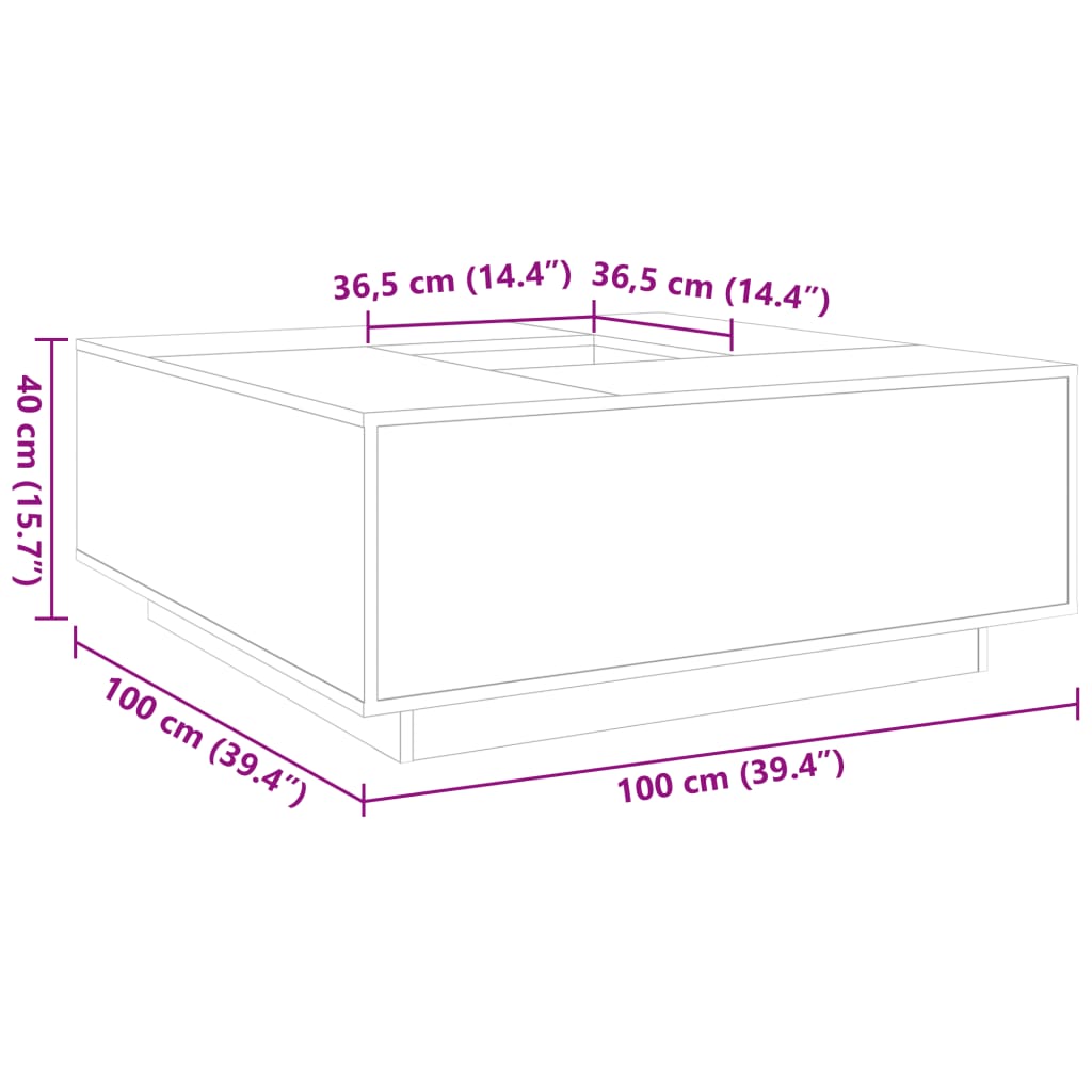 Măsuță de cafea stejar sonoma 100x100x40 cm lemn prelucrat