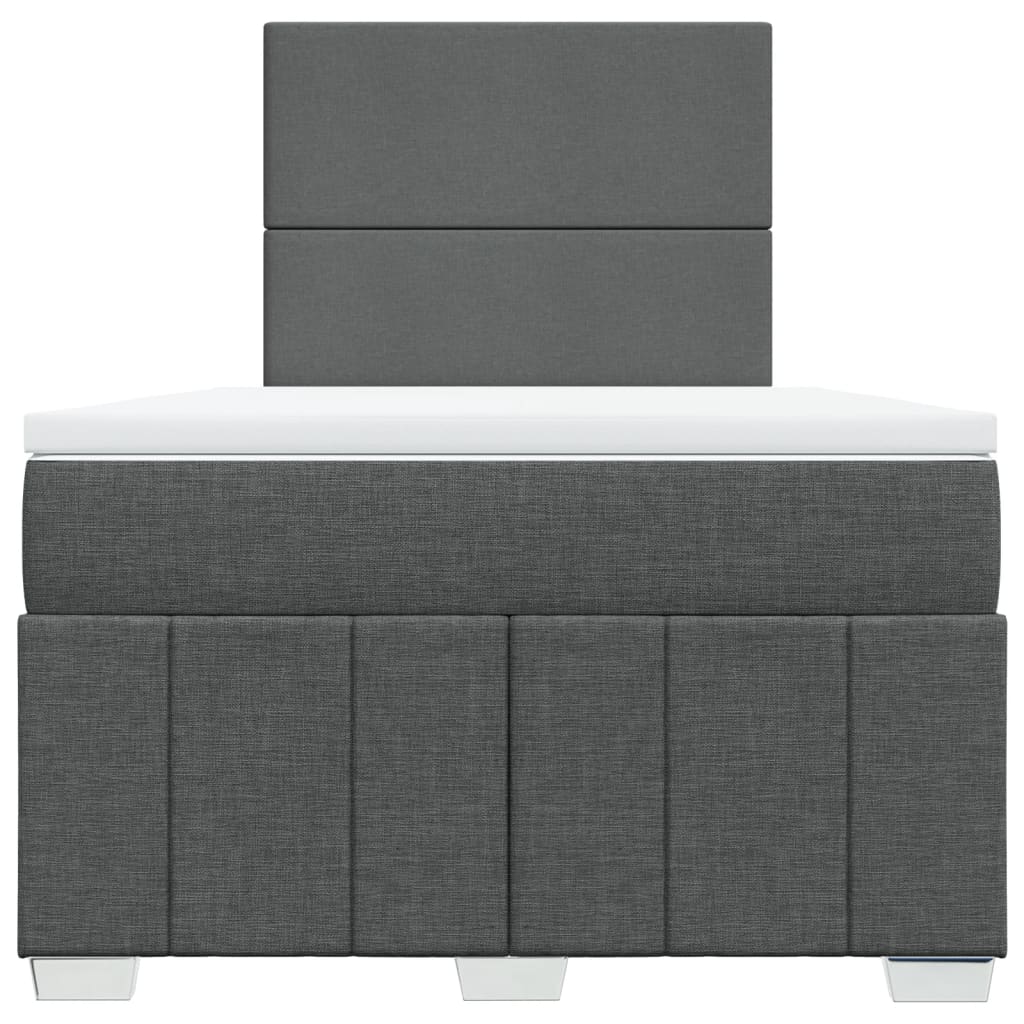 Pat box spring cu saltea, gri închis, 120x190 cm, textil