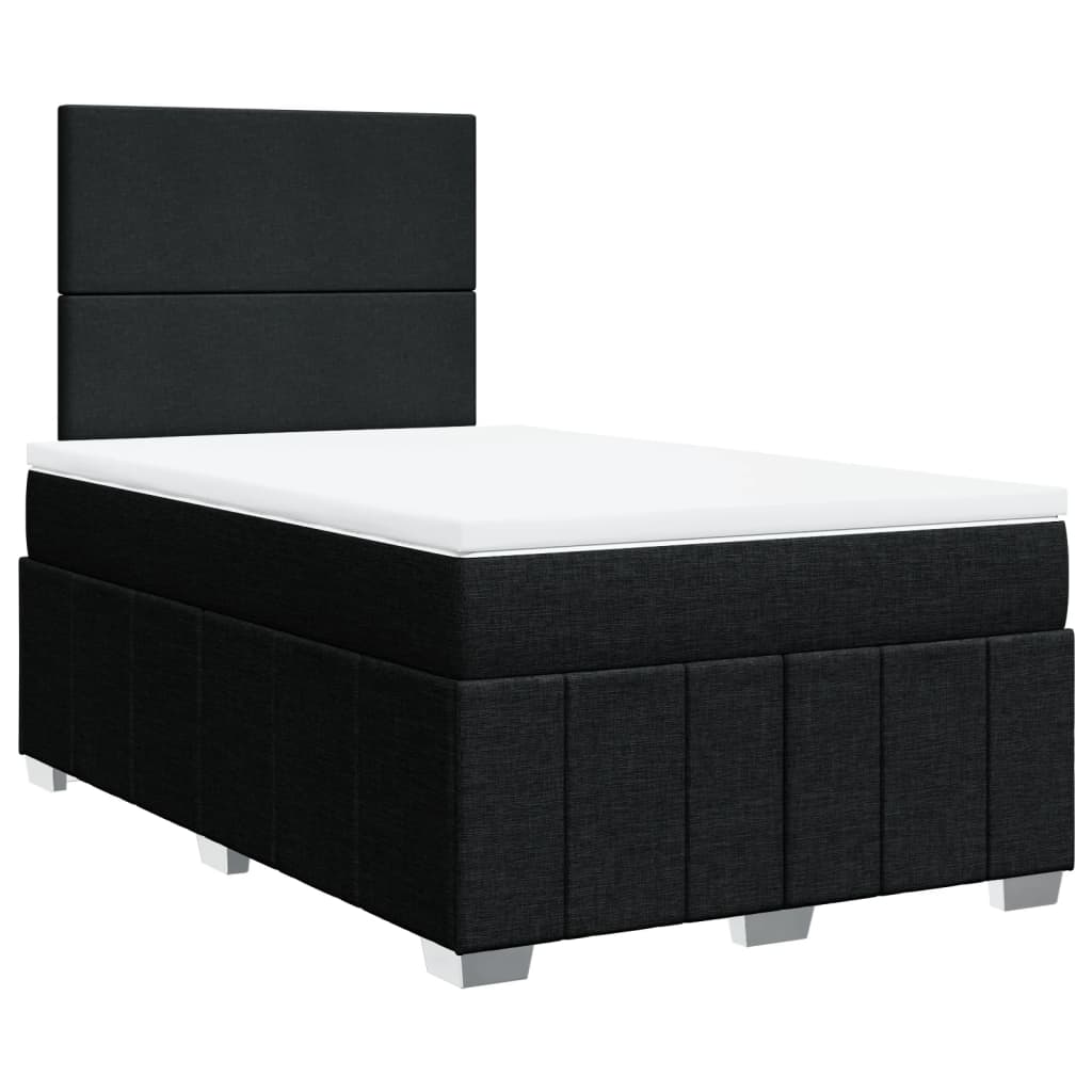 Pat box spring cu saltea, negru, 120x190 cm, catifea