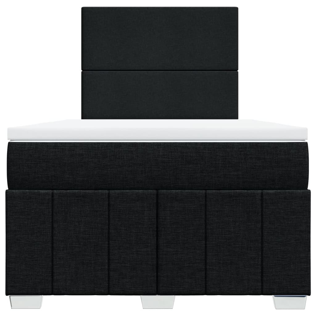 Pat box spring cu saltea, negru, 120x190 cm, catifea