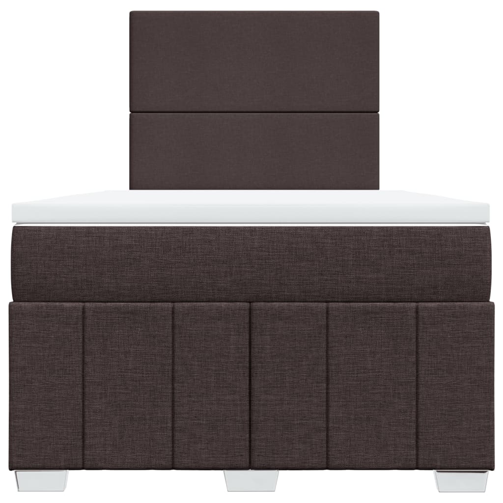 Pat box spring cu saltea, maro închis, 120x190 cm, textil