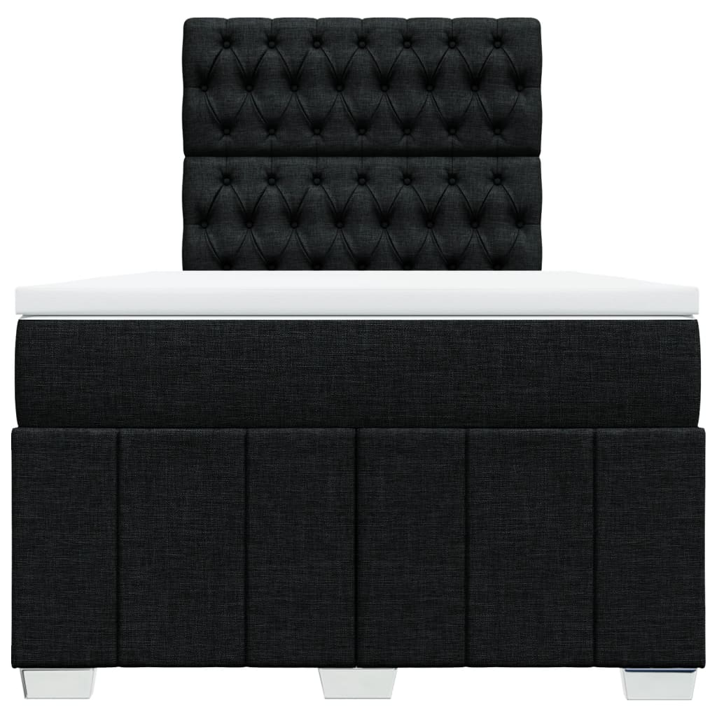 Pat box spring cu saltea, negru, 120x190 cm, catifea