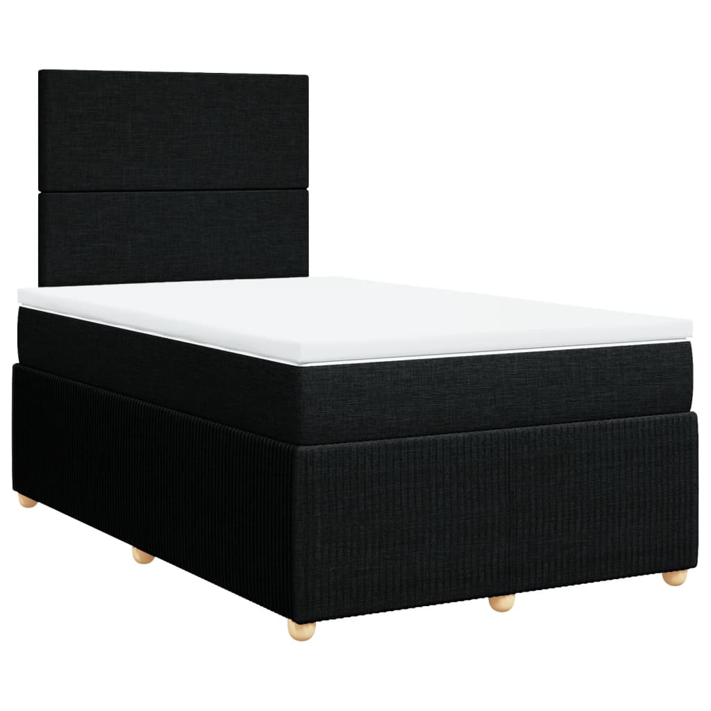 Pat box spring cu saltea, negru, 120x190 cm, catifea