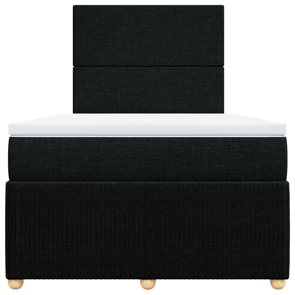 Pat box spring cu saltea, negru, 120x190 cm, catifea