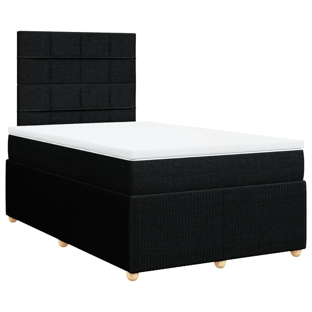 Pat box spring cu saltea, negru, 120x190 cm, catifea