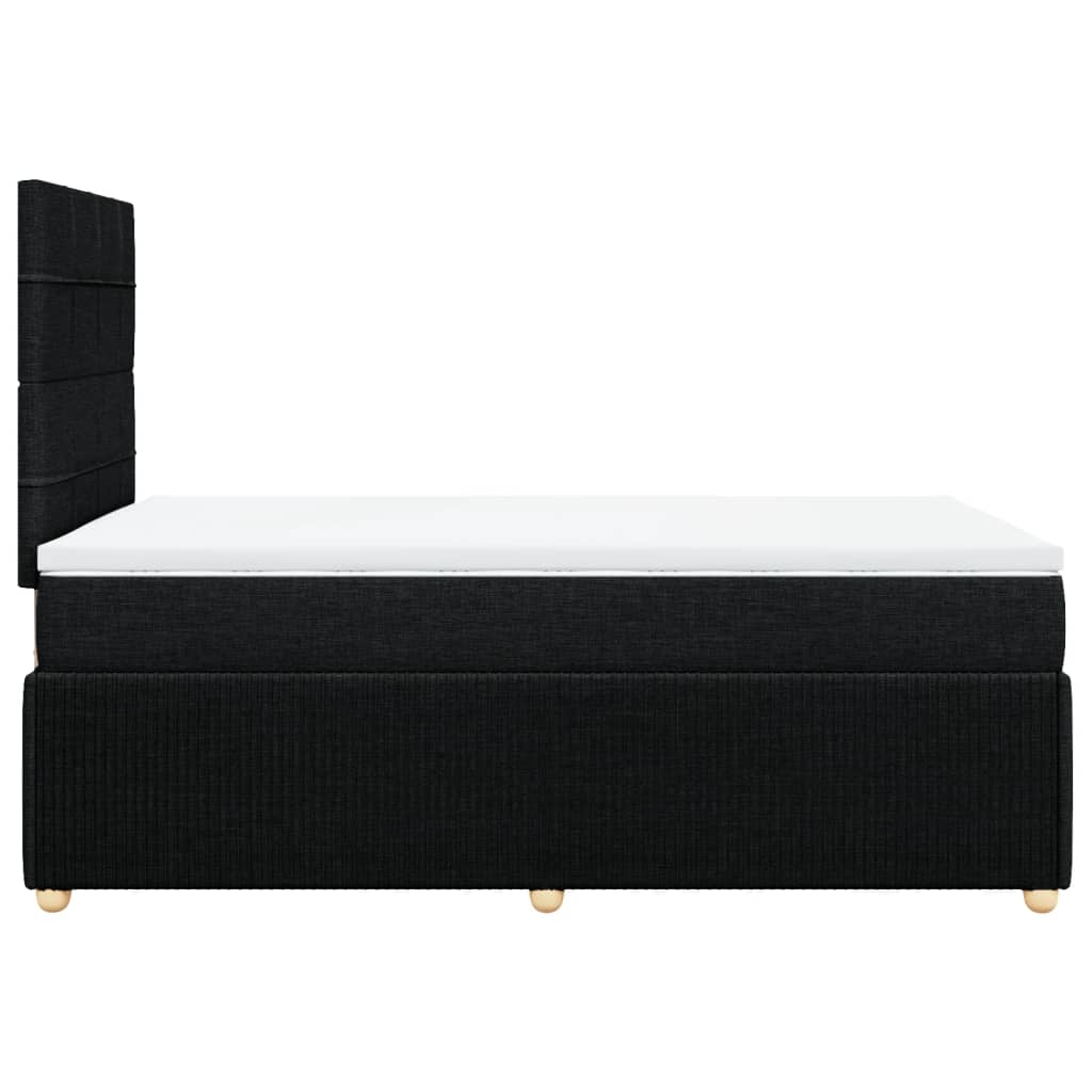 Pat box spring cu saltea, negru, 120x190 cm, catifea