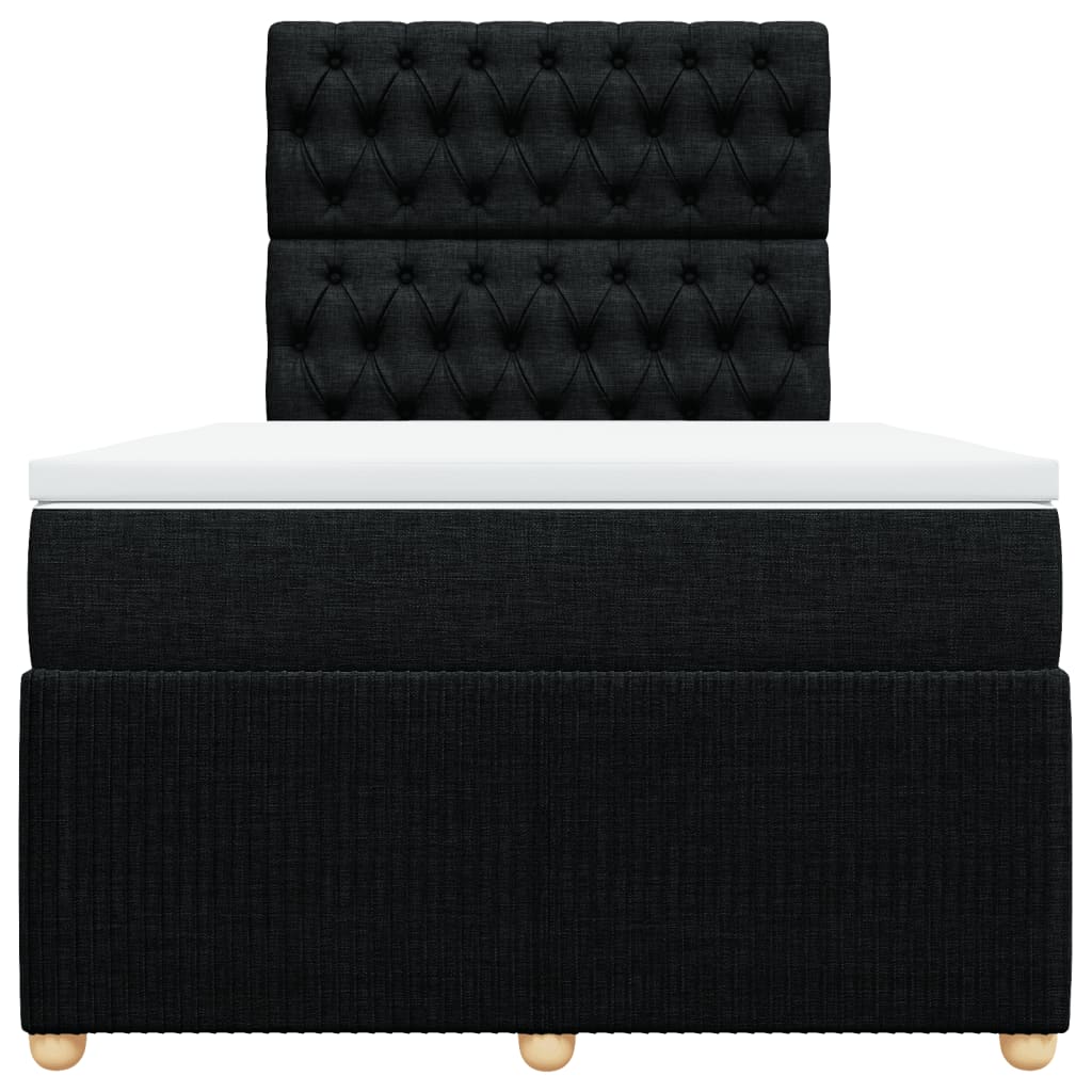 Pat box spring cu saltea, negru, 120x190 cm, catifea