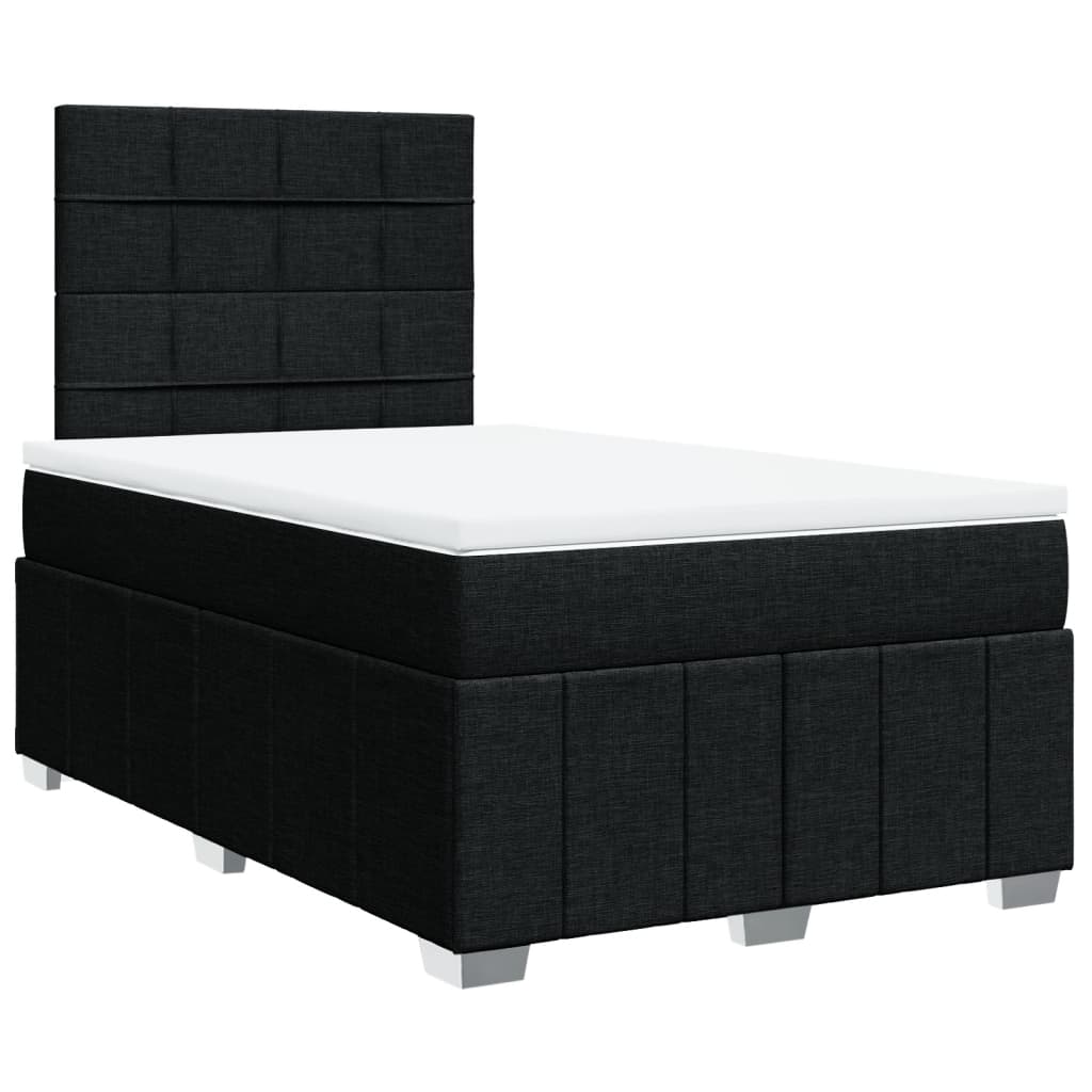 Pat box spring cu saltea, negru, 120x190 cm, catifea