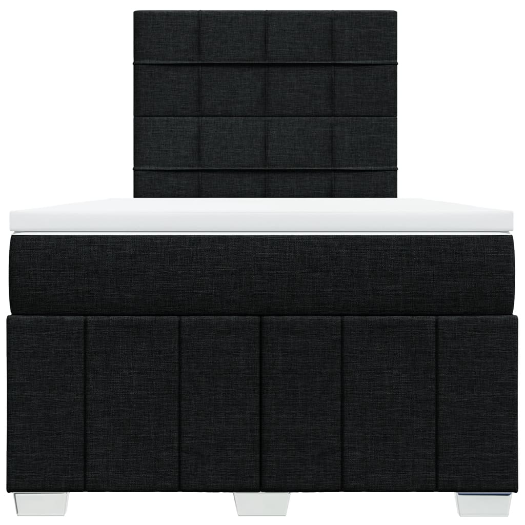 Pat box spring cu saltea, negru, 120x190 cm, catifea