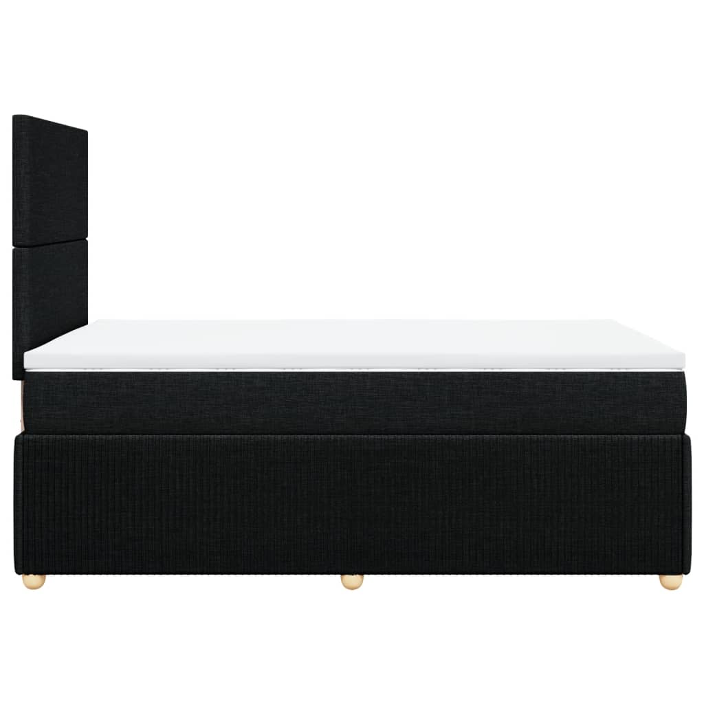 Pat box spring cu saltea, negru, 120x190 cm, catifea