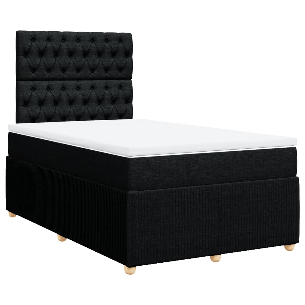 Pat box spring cu saltea, negru, 120x190 cm, catifea