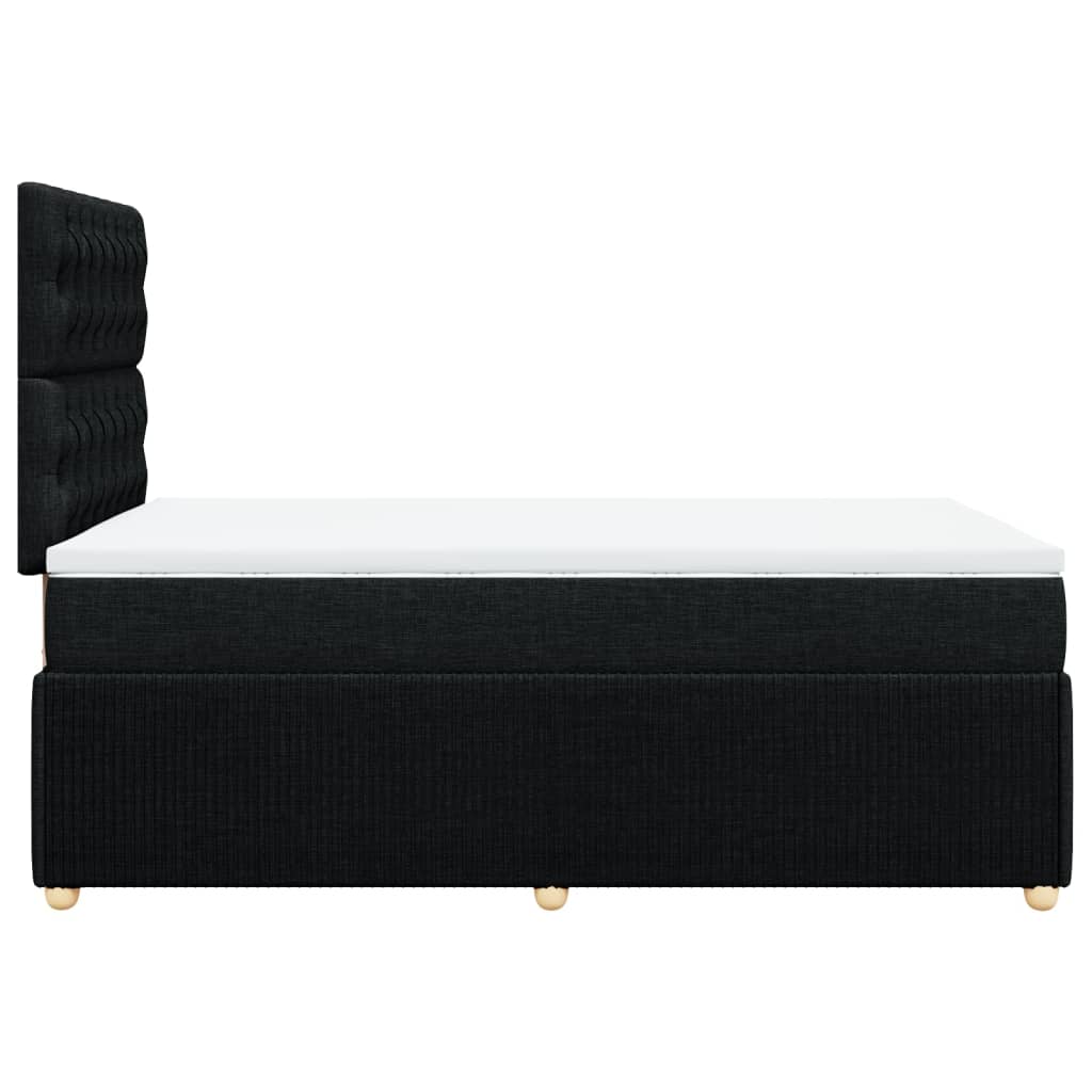 Pat box spring cu saltea, negru, 120x190 cm, catifea