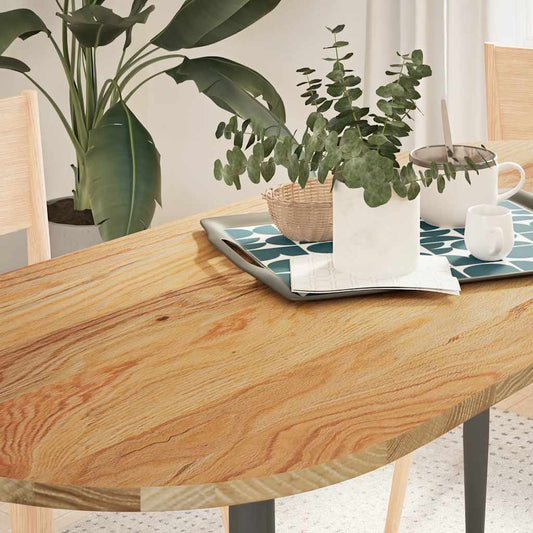 Blat de masă maro deschis 140x60x2 cm lemn masiv de stejar oval