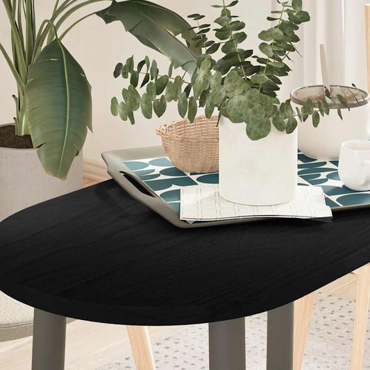 Blat de masă maro închis 80x40x2 cm lemn masiv de stejar oval
