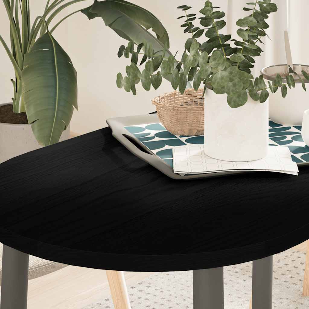 Blat de masă maro închis 100x50x2 cm lemn masiv de stejar oval