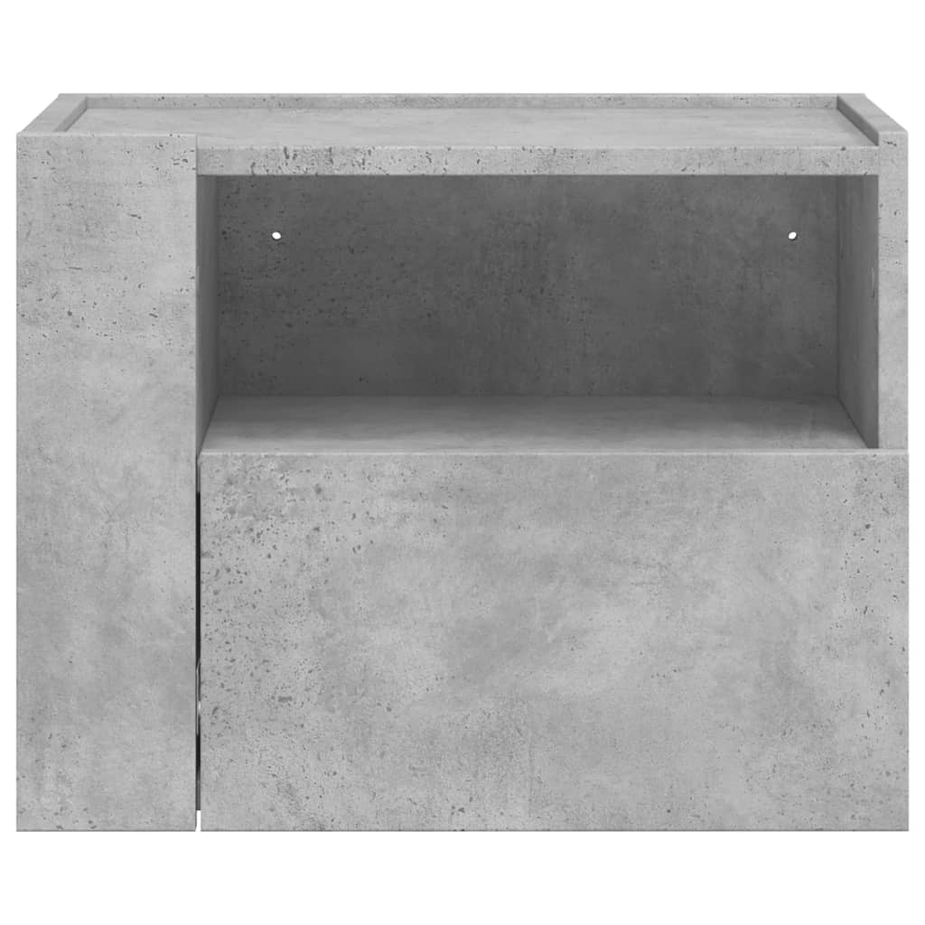 Noptiere de perete, 2 buc., gri beton, 45x30x35 cm