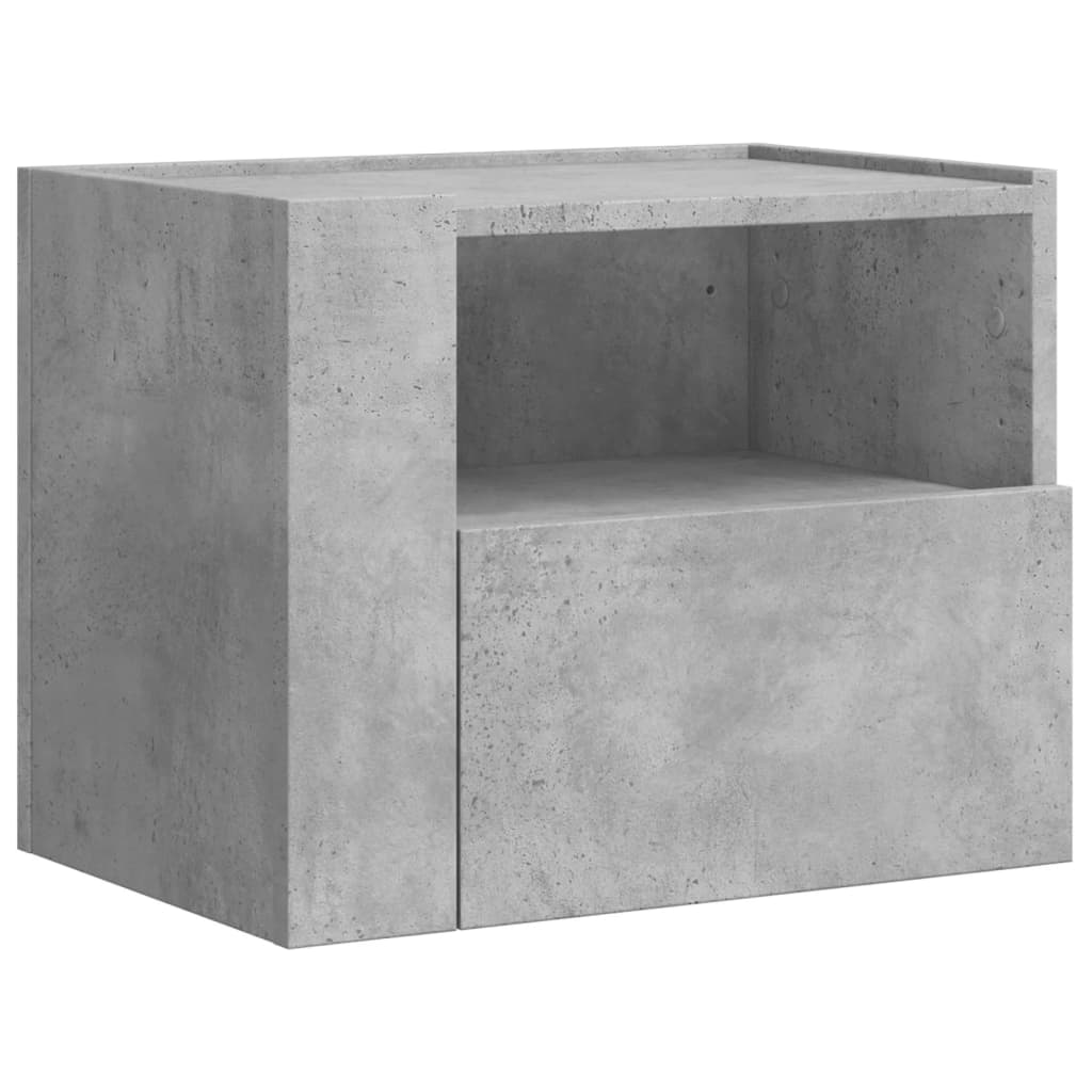 Noptiere de perete, 2 buc., gri beton, 45x30x35 cm