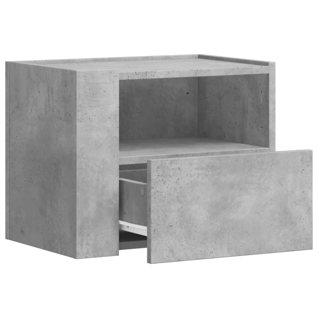 Noptiere de perete, 2 buc., gri beton, 45x30x35 cm