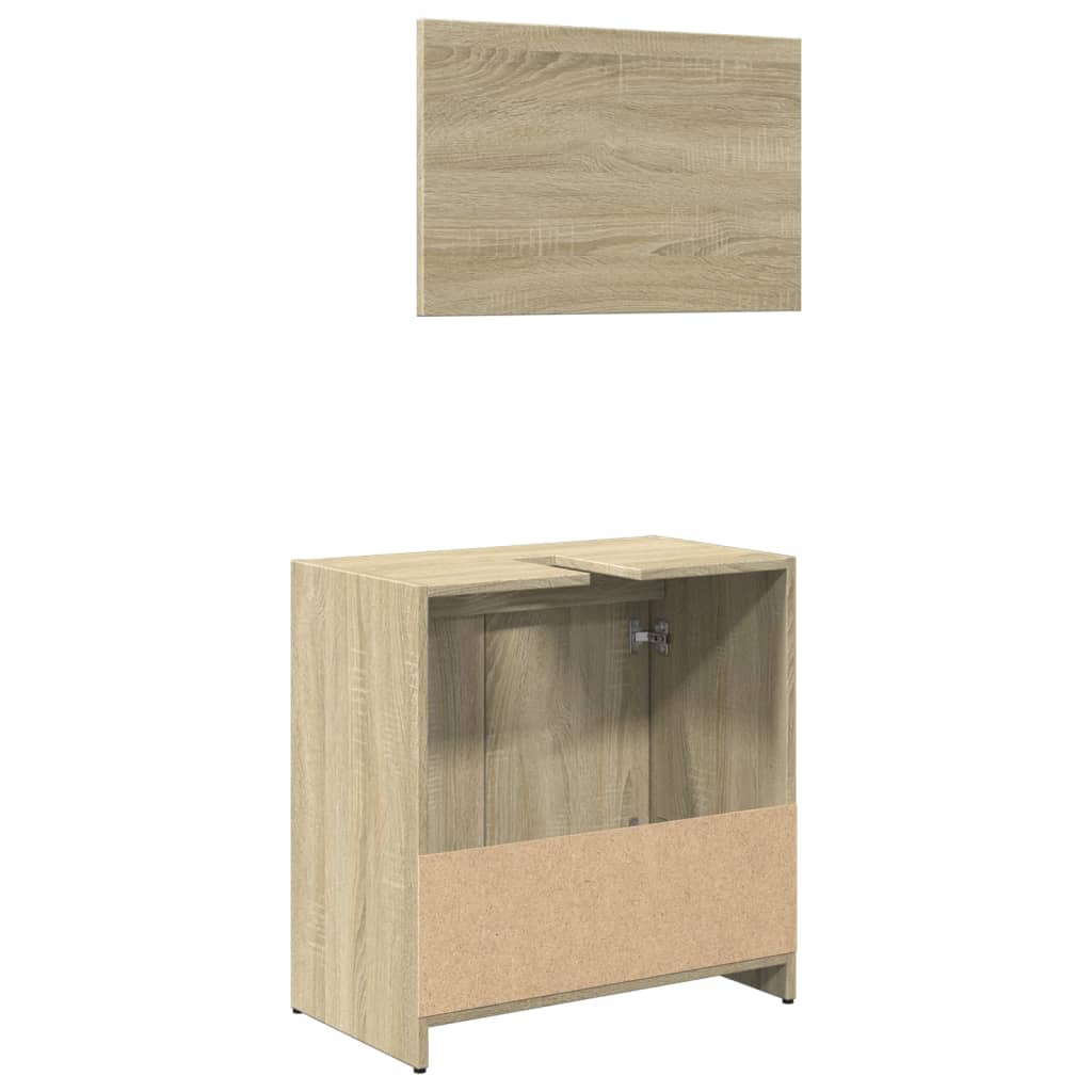 Set mobilier de baie, 2 piese, stejar sonoma, lemn prelucrat