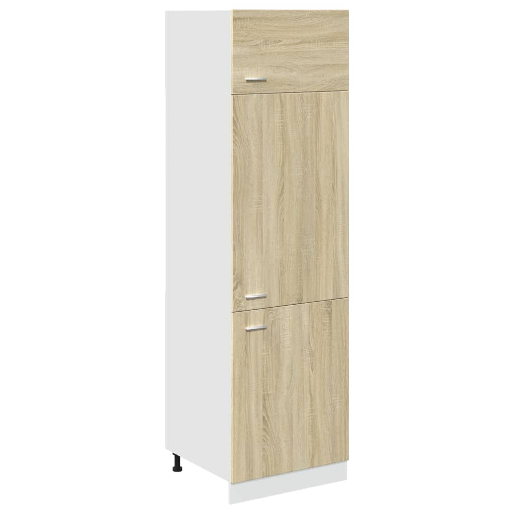 Dulap pentru frigider, stejar Sonoma, 60 x 57 x 207 cm, PAL