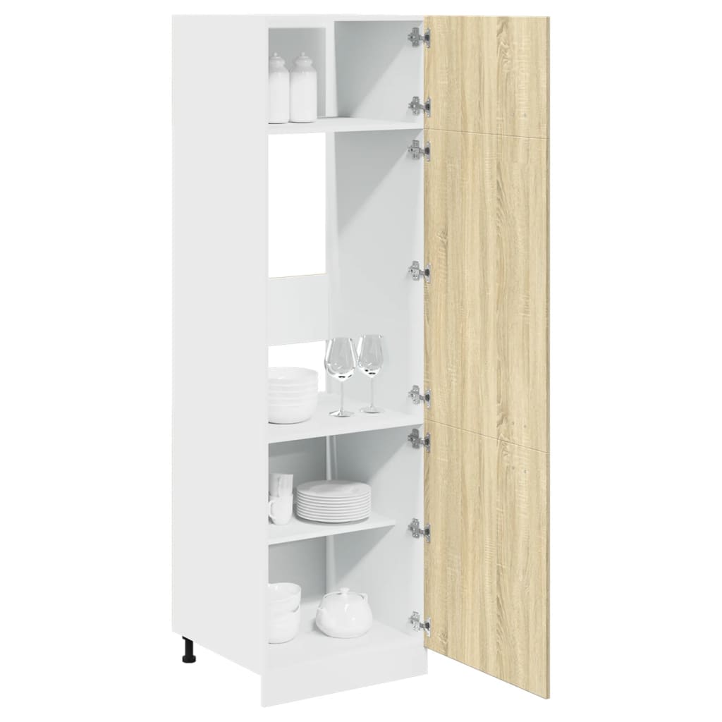 Dulap pentru frigider, stejar Sonoma, 60 x 57 x 207 cm, PAL