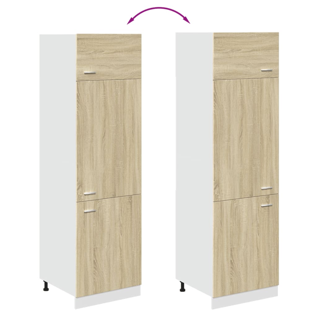 Dulap pentru frigider, stejar Sonoma, 60 x 57 x 207 cm, PAL