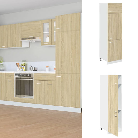 Dulap pentru frigider, stejar Sonoma, 60 x 57 x 207 cm, PAL