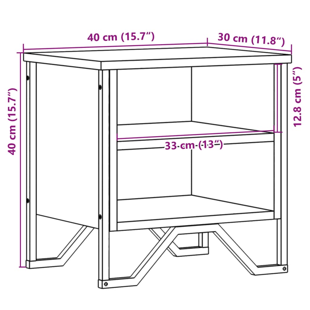 Noptiere, 2 buc., negru, 40x30x40 cm, lemn prelucrat