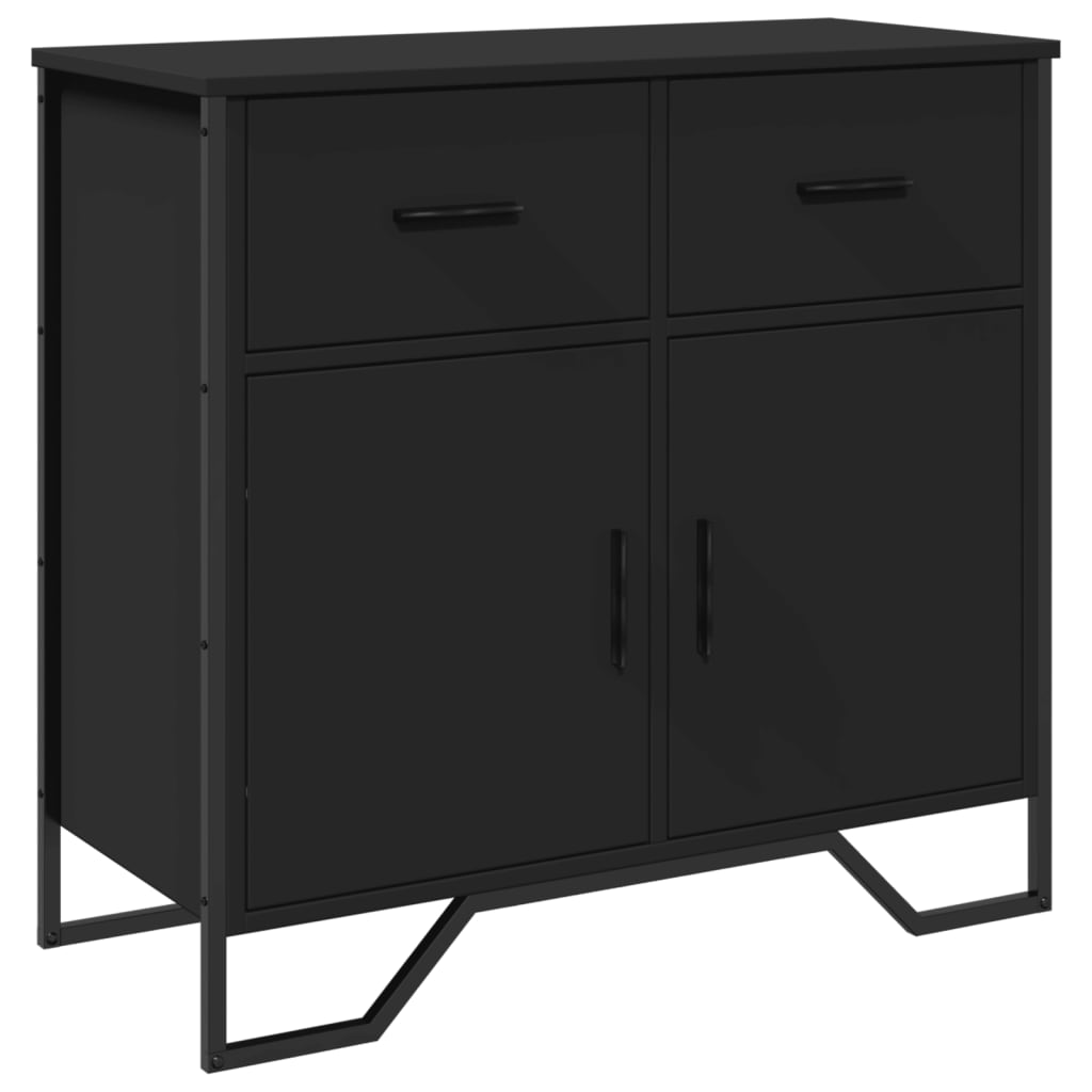 Dulap, negru, 79,5x35,5x74,5 cm, lemn prelucrat