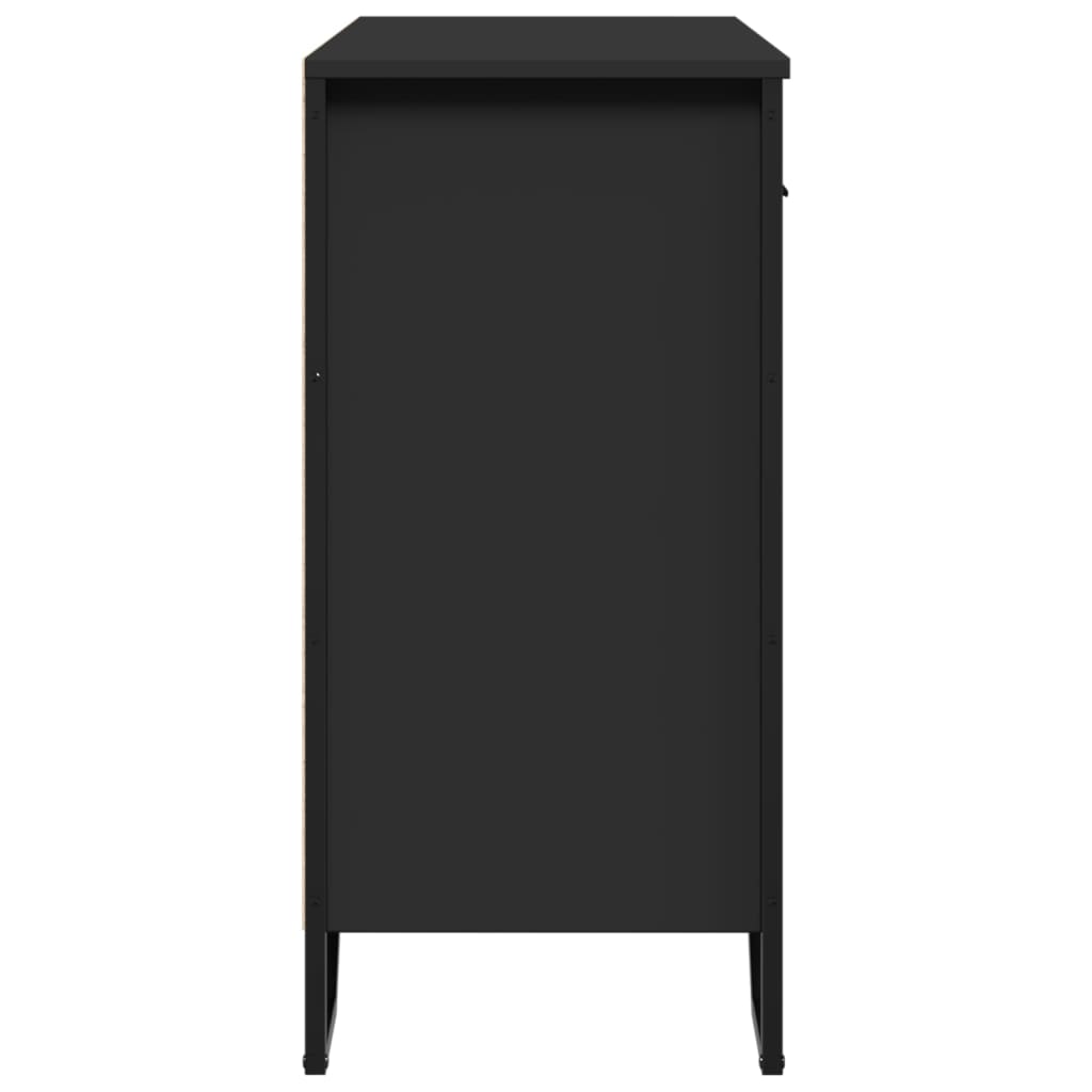 Dulap, negru, 79,5x35,5x74,5 cm, lemn prelucrat