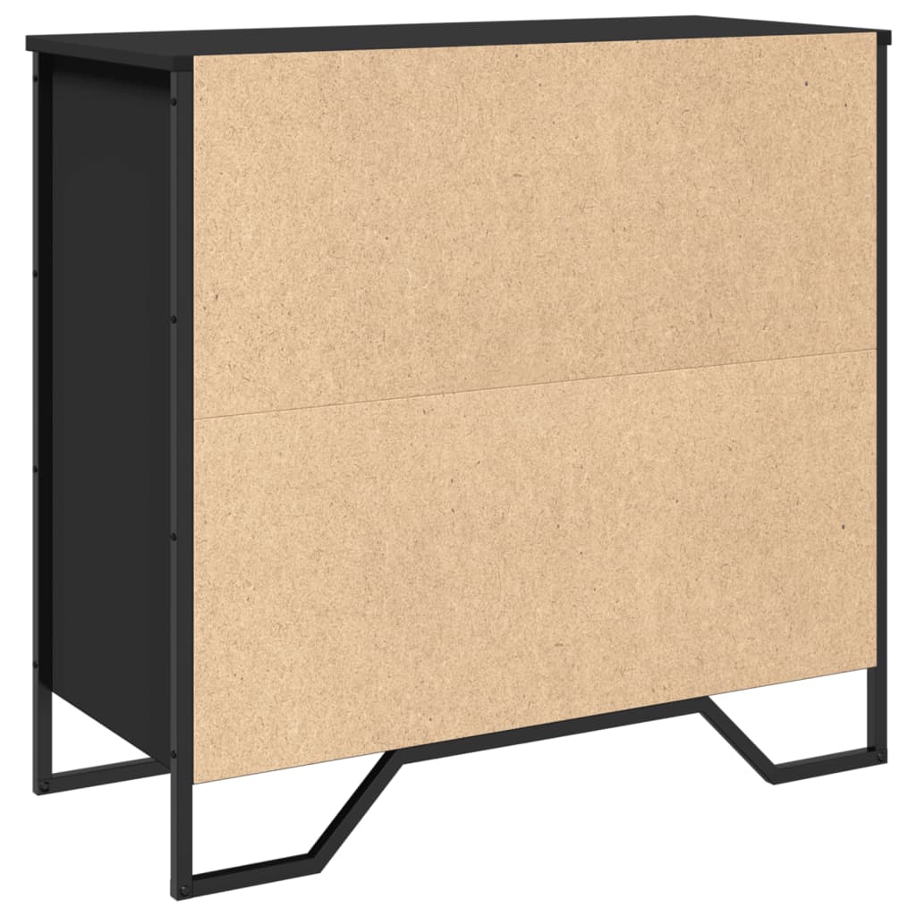 Dulap, negru, 79,5x35,5x74,5 cm, lemn prelucrat