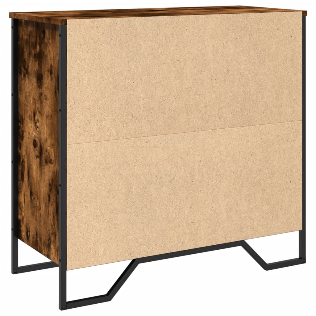 Dulap, stejar fumuriu, 79,5x35,5x74,5 cm, lemn prelucrat