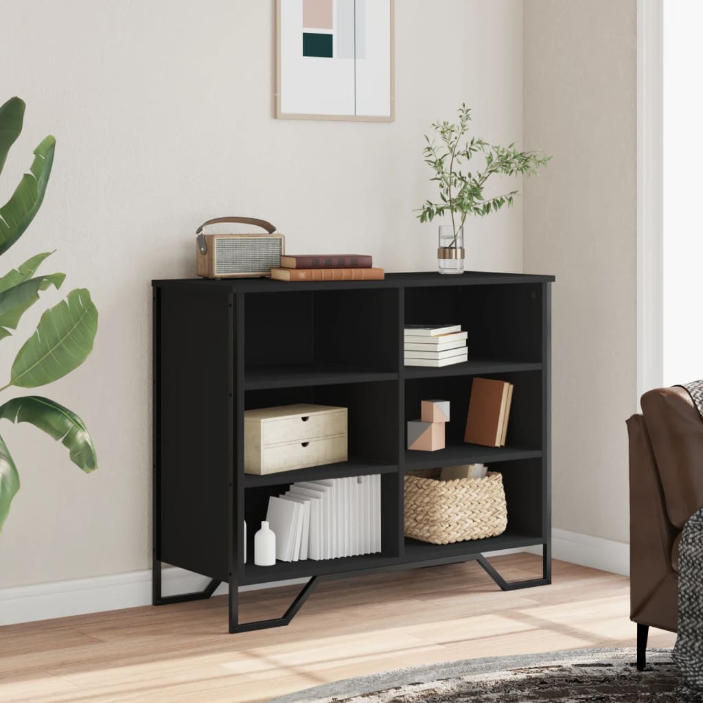 Dulap, negru, 91x35,5x74,5 cm, lemn prelucrat