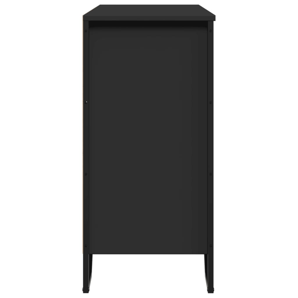 Dulap, negru, 91x35,5x74,5 cm, lemn prelucrat