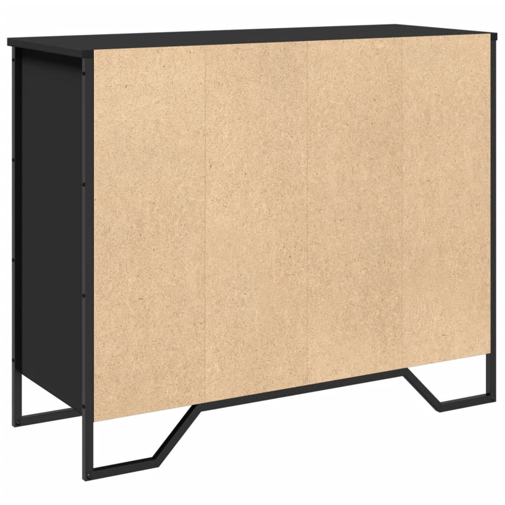 Dulap, negru, 91x35,5x74,5 cm, lemn prelucrat